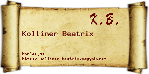 Kolliner Beatrix névjegykártya